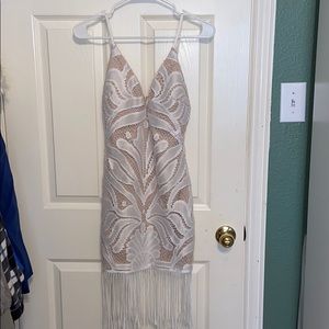 white/nude dress